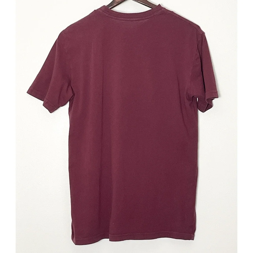 Levi's California Bear T-Shirt Men's Small Maroon Graphic Tee Heritage Americana